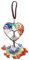 JNNJ Colgante Para El Interior Del Coche, 7 Chakras Piedras Adornos De Meditación Decoración Espejo del Coche, Decoración Cristal Árbol De La Vida Accesorios Para Colgar En El Coche(Corazón)