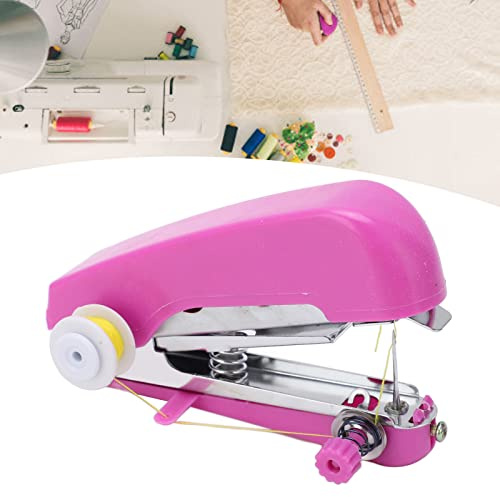 Tnfeeon Mini Machine à Coudre Manuelle Artisanat DIY Portable Rose Acier Inoxydable Léger Poche Machine à Coudre pour Usage Domestique et Voyage