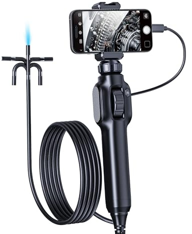AOPICK Endoskopkamera mit Licth, AOPICK 360°1080P HD Drehbar Inspektionskamera IP67 Wasserdichtes Rohrkamera Kanal Endoskop Kamera mit 8LEDs (1M)