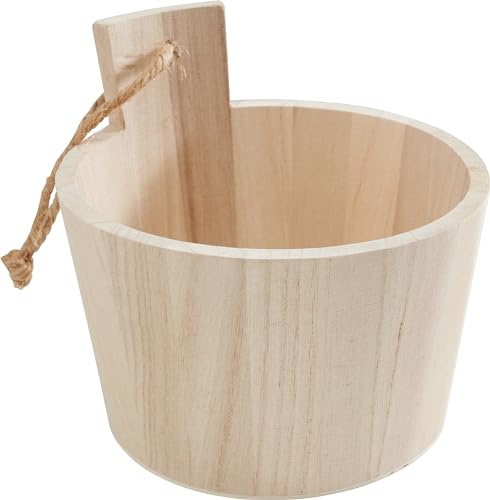 VBS Holz-Bottich 15cm - Unbemalte Holz-Dekoration aus Rohholz