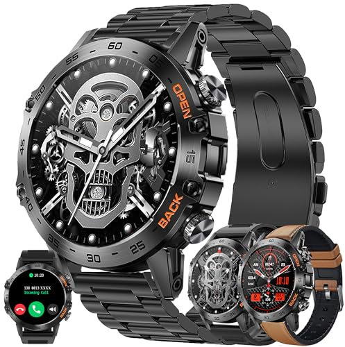 Reloj Inteligente con Llamadas Bluetooth, 1,39 Smartwatch Hombre, Smart Watch Pulsera Pulsómetro/Monitor de Sueño/Podómetro, 123 Modos Deportivos IP68 Pulsera Actividad para Android iOS (Negro)