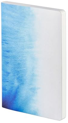 Nuuna Notizbuch A5 Flow M - Blue Lake, veganer Einband weiß | Dotted Journal | 3.5 mm Punktraster Grau | 176 nummerierte Seiten | 120 g Premium-Papier | made in Germany
