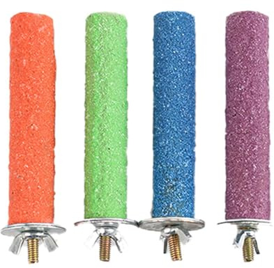 Bird Grinding Stick | Frosted Perch Stick for Parrot Claw Grinding | Claw Sharpening Cage Perch Toy for Cockatiels, Budgies, Medium Parrots, Lovebirds, and Parakeets