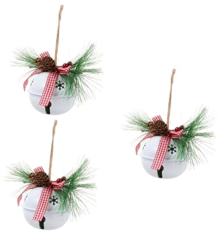 IMIKEYA 3 STK Weihnachtsbaumglocken weihnachtsbaumdeko Weihnachtsbaum Dekoration Glockendekoration selber Machen Weihnachtsdekorationen Girlande Santa Glocke Weihnachtsglocken Eisen