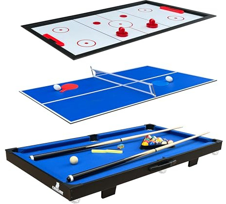 Cougar 3 en 1 Mesa de Juego Multifuncional en Azul | Mini Mesa de Juego Multifuncional | Multigame