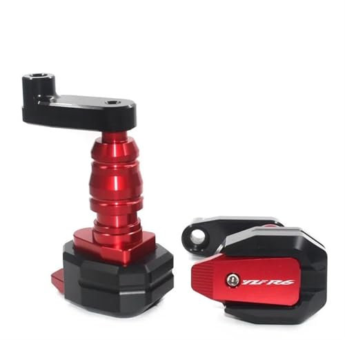 CNC Motorrad Rahmen Slider Motor Schutz Für Yamaha YZFR6 YZF-R6 YZF R6 2003 2004 2005 Verkleidung Protector Crash Pad Rahmenschieber-Sturzpad(Rot)