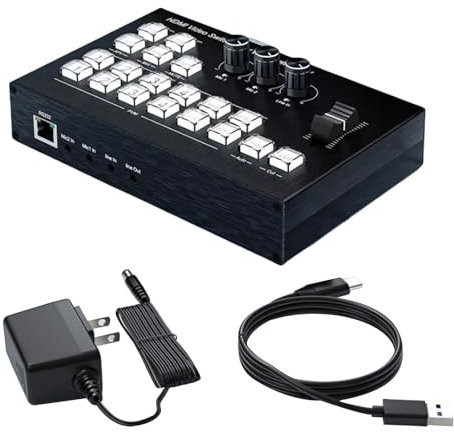 HDMI Live Stream Switcher, 3-Channel HDMI Live Streaming Switcher, Multi Camera Video Mixer