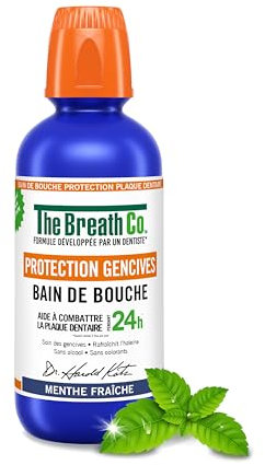 The Breath Co. Tandköttsskydd, formel utvecklad av en tandläkare, hjälper till att bekämpa plack i 24 timmar*, fräschar andan, alkoholfri, kliar inte, 500 ml