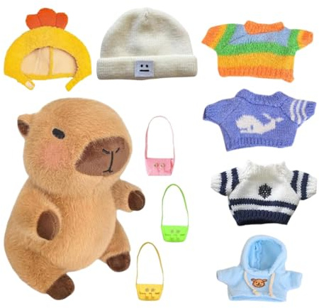Capybara Plüschtier, Niedliches Capybara Plüschtier Mit Kleidung & Zubehör, Anziehpuppe Capybara, Weiches Capybara Plüschkissen Für Kinder Und Erwachsene