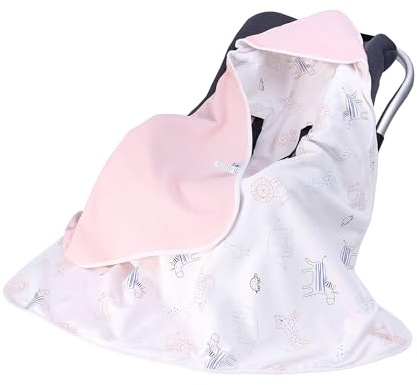 Couverture pour bébé - 90 x 90 cm - En tissu gaufré universel - Pour siège auto