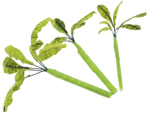 GARIOUANS Mini Sand Table Fake Banana Tree Model for Model Train Scenery, Artificial Small Banana Trees Decoration Set (h5cm, H7cm, H9cm) for Architectural Dioramas and Miniature Landscape Design