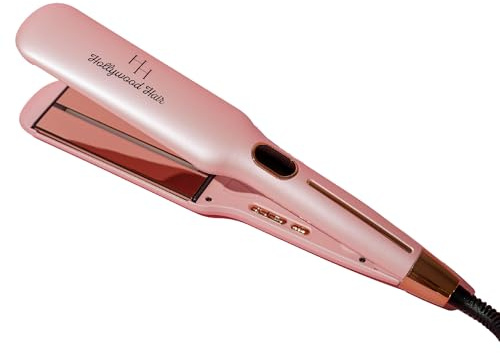 HH Hollywood Hair Glätteisen Roségold – Lonentechnologie – Haarstyling – Titanplatten – Temperatur 120–230 °C – Bewegliche Platten
