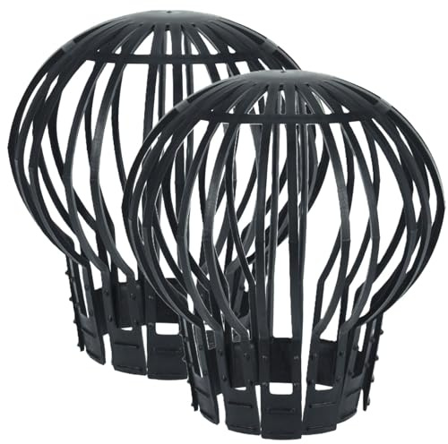 Envenzo Plastic Gutter Guards, Downpipe Covers Adjustable Flexible Outdoor Drain Pipe Covers to Stop Leaves, Moss 2PCS - Black