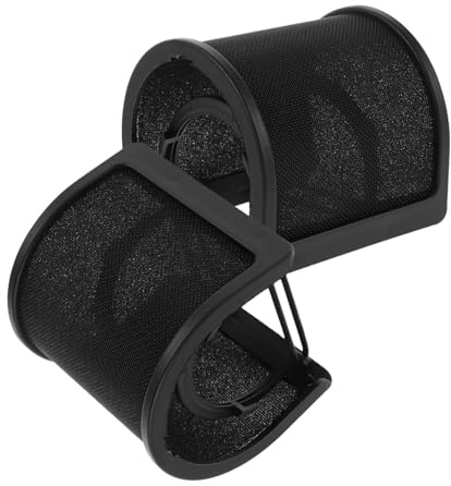 HEMOTON 2pcs Microphone Pop Filter Shield Dual-layer Metal U-shaped Design for Condenser Microphone, Black Mic Screen Preventing Saliva and Moisture, for Podcasting and Live Streaming