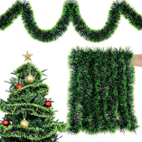 18 m grön julgirlang, glittergirlang julgirlang, trappgirlang plast, girlang jul, konstgjord grangirlang, dekoration, jul för juldekoration, dörrkrans, fönsterbräda
