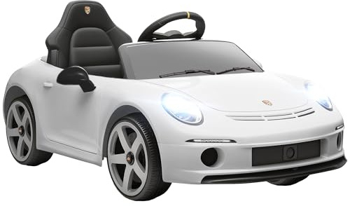 AIYAPLAY Macchina Elettrica per Bambini 3-5 Anni Licenza RUF GT Bianco | Auto Elettrica per Bambini, con Telecomando, Avvio Lento, Cintura di Sicurezza, Luci, Musica e USB
