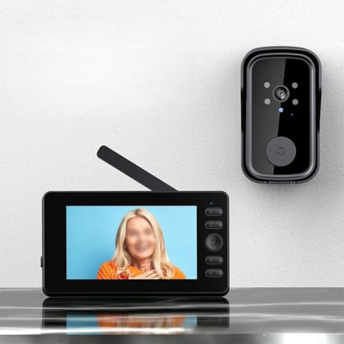 Smart Video Doorbell With 4.3 Inch Screen, Wireless 170° Wide Angle Camera, Two-Way Audio Intercom, For Home Security, 12x7x16CM