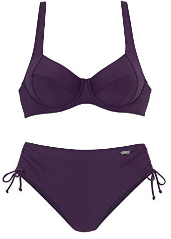 Lascana Damen Bügel-Bikini | in modischen Farben, mit verstellbaren Trägern, etwas höher geschnittene Hose, seitlich zum Raffen