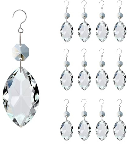 Goldenhaitai Lot de 12 attrape-soleil en cristal à suspendre pour fenêtre, décoration d'intérieur