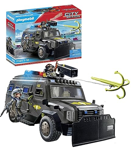 Playmobil 71144 City Action Tactical Police All-Terrain Vehicle, modern special forces off-road vehicle with light and sound, fun imaginative role-play, playset suitable for children ages 5+