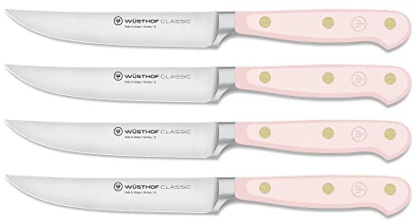 WÜSTHOF Classic Pink Himalayan Salt 4 Piece Steak Knife Set