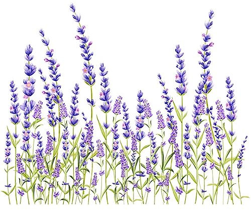 Helioflicker Sticker mural en vinyle Motif fleur de lavande Violet