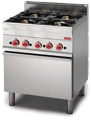 Piano de Cuisson à Gaz 4 Brûleurs 17.2 kw - Four à Gaz 5 kw - Gastro M