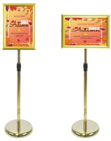 Schilderständer Verstellbarer Plakatständer Plakatständer Klapprahmen Verkaufsschild Plakatständer Bodenstehender Sockel Schilderhalter Plakathalter A3 Gold