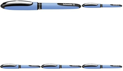 Schneider 183401 One Hybrid N 3 Tintenroller (dokumentenecht mit 0,3 mm Strichstärke und Hybrid-Needlespitze) schwarz (Packung mit 5)