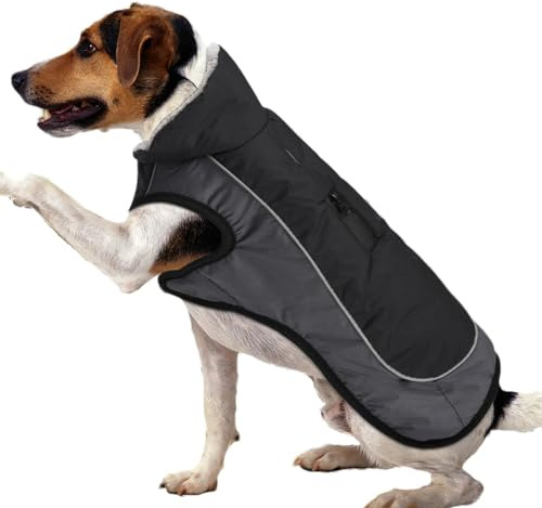 Hunde-Winterjacke – warmer Mantel für Haustiere, Schneejacke, Kleidung, wasserdichte Winterjacke, warme Weste, Hundekleidung, Winterkleidung für große Hunde und Haustiere