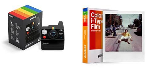 Polaroid - Now+ Gen3 - Fotocamera instantánea con conexión Bluetooth + Color Film (8 películas) - Negro