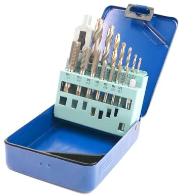 Lot de 16 tarauds M3-M12 en acier HSS avec taraud