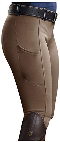 Ridbyxor för kvinnor med hög midja ridsport leggings ridbyxor med fickor stabila elastiska utomhusbyxor träning på gården slitage träning