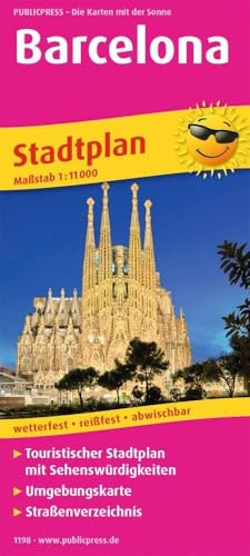 Publicpress Stadtplan Barcelona 1:11.000: Touristischer Stadtplan mit Sehenswürdigkeiten und Straßenverzeichnis. 11.000 (Stadtplan: SP)
