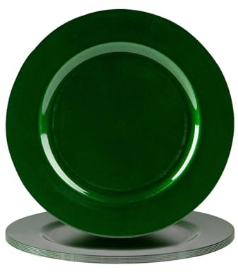 Argon Tableware 6 pièce métallique Chargeur microplaques - Fini métallique - 33cm - Vert