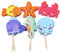 TOYANDONA 48 Pezzi Oceano Mare Animali Cupcake Toppers, Cartone Animato Mare Animale Cupcake Scegli Decorazioni Torta per Sotto La Festa Di Compleanno A Tema Del Mare