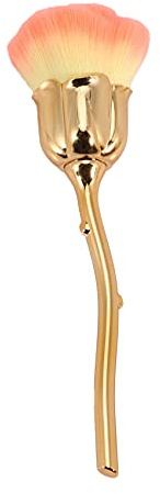 Gaetooely Nail Dust Brush Pink Rose Brush Nail Art Cleaning Brush Blush Powder Brush(Gold)