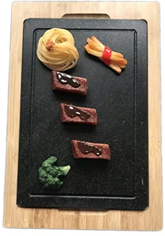 Tablas de Embutidos Grandes mejoradas, Fuente de Servicio Gourmet de Piedra de Pizarra Mejorada para Servir Queso, Carne, Sushi, Pan, Bandeja de Aperitivos Reutilizable