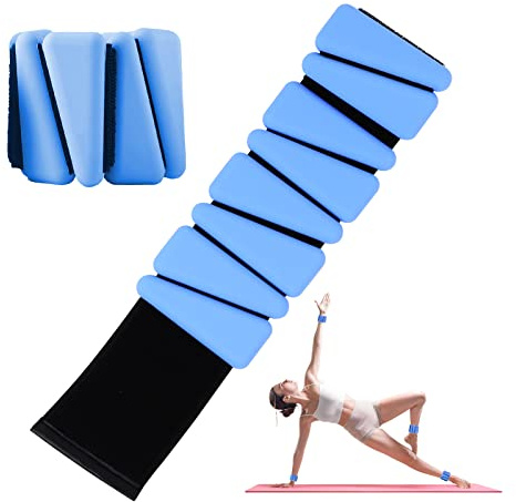Handgelenkgewichte 2er Set, verstellbare Silikon-Workout-Gewichte für Frauen und Männer, tragbare Knöchel-/Handgelenkgewichte geeignet für Yoga, Tanz, Pilates, Poolübungen und Joggen, 0,9 kg