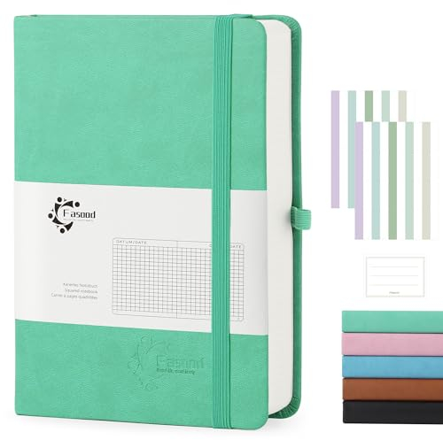 Taccuino A5 Quadretti, Quaderno con Copertina rigida,320 Pagine, Carta Spessa 100g/m², Quaderni Con Tasca Pieghevole Per Ufficio Scuola Casa Scrittura E Note