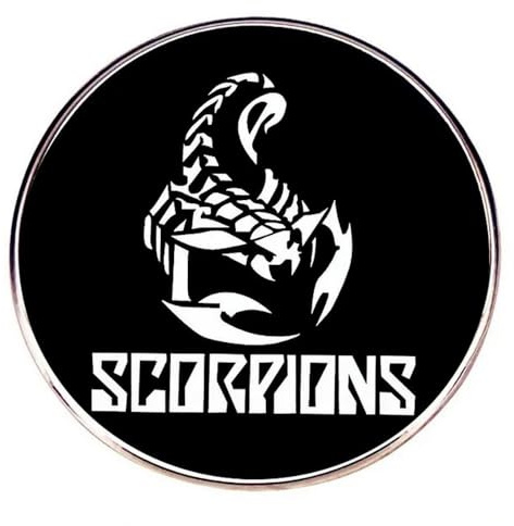 Distrigeek Pin Scorpions anstecker anstecknadel Badge Hard Rock Band Metall Rund Schwarz Geschenkidee für Fans Damen Herren 3cm