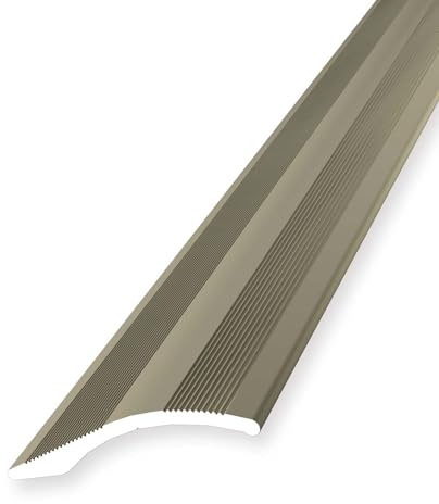 Höhenausgleichsprofil 2 x 40 x 1000 mm Ausgleichsprofil Anpassungsprofil Höhenausgleich Aluminium eloxiert Geriffelt Selbstklebend Sandfarbig