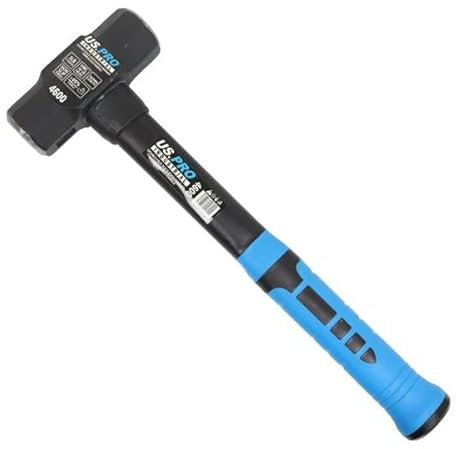 US PRO Double Face 3Lb 1.35kg Sledge Hammer Fibreglass Handle with Grip Lump