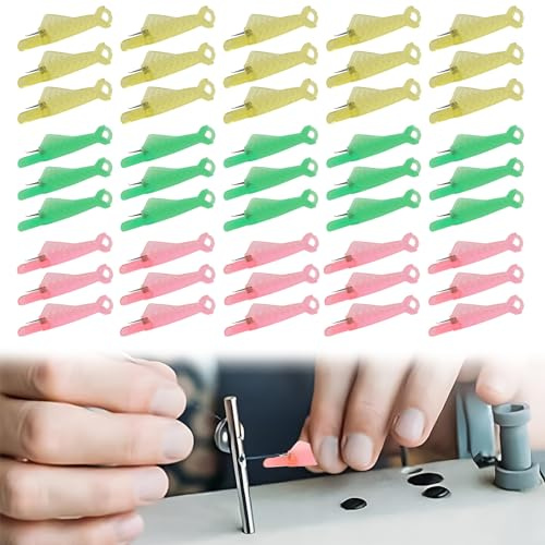 45 Stück Nadeleinfädler, Einfädelhilfe für Nähnadeln,Nadeleinfädler für Nähmaschinen,Fischmaul-Nähmaschine Nadeleinfädler für Handnähen und Nähmaschinen Sewing Needle Threaders (Grün,Gelb,Rosa)