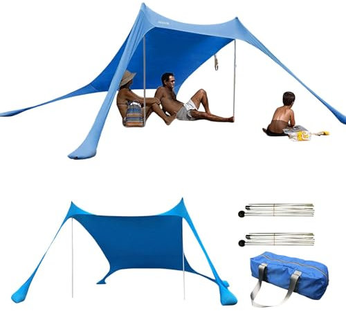 Firulab Tienda de campaña para la Playa, 200x160x160cm, sombrilla de Playa, sombrilla de Playa portátil antisol para familias en la Playa, Camping, Pesca
