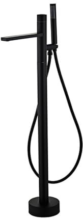XJTNLB Rubinetto Vasca Freestanding Nero Miscelatore Doccia con Deviatore e Doccetta Girevole a 360° Rubinetti per Vasca da Bagno-Un