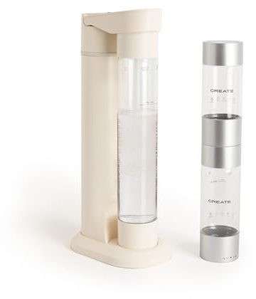 CREATE/SODA MAKER STUDIO/Machine pour faire de l’eau gazeuse 1L sable + bouteille double 500 ml + 350 ml/Ne comprend pas de cylindres de CO₂, bouteille sans BPA