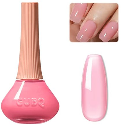 Pink Nail Polish - Clear Pink Nail Polish - Quick Dry Jelly Nude Nail Varnish - Neutral Color Transparent Nail Varnish - High Gloss Natural Long Lasting Nail Art Varnish For Women DIY