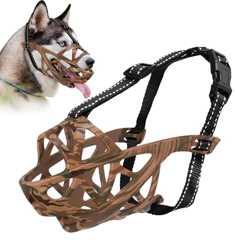 ODRIEW Maulkorb für große Hunde (Camouflage Braun, M)