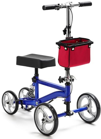 NIdreamCE Knieroller für Knöchel oder Fußverletzungen Verstellbare Knielaufhilfe, Knie Scooter, Knie-Rollator Höhenverstellbar mit 4 Rädern, Ersatz für Krücken